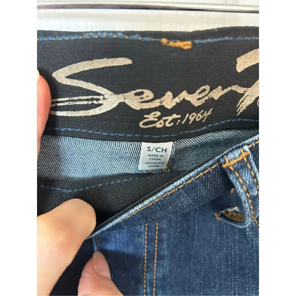 Seven 7 jeans blue slip on stretchy jeans size s